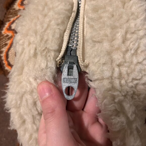 1970s hippie Wool blend hooded embroidered fur trimmed penny lane coat! - Picture 10 of 15